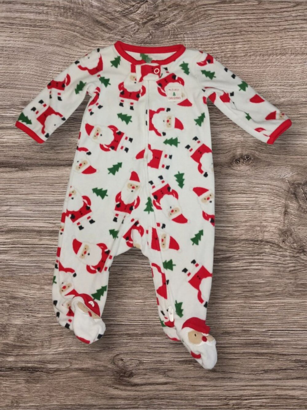 Carter's Just One You My First Christmas Fleece Footed Sleeper Pajamas Baby 3M